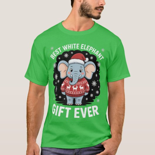 Best White Elephant Gamer Funny Christmas Party fa T-shirt (Voorkant)