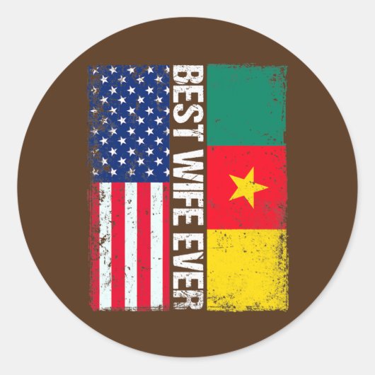 Best Wife Ever Funny Moederdag Cameroon VS Ronde Sticker (Voorkant)