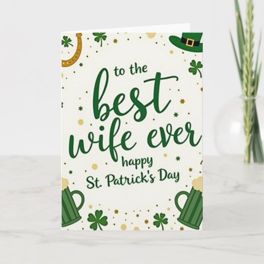 Best Wife Happy St Patricks Day Card Kaart (Voorkant)