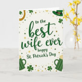 Best Wife Happy St Patricks Day Card Kaart (Gele Bloem)