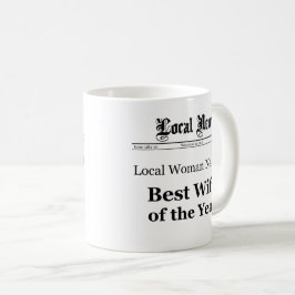 Best Wife of The Year Newspaper Front Mug Koffiemok