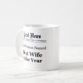 Best Wife of The Year Newspaper Front Mug Koffiemok (Voorkant links)