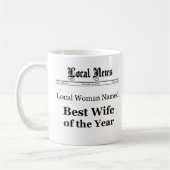 Best Wife of The Year Newspaper Front Mug Koffiemok (Links)