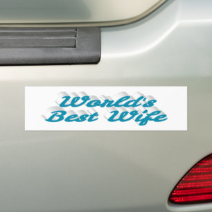 Best Wife sky blue text Bumpersticker