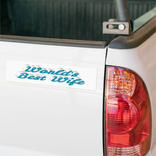 Best Wife sky blue text Bumpersticker (Op Truck)