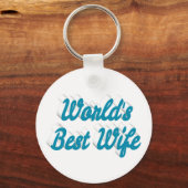 Best Wife sky blue text Sleutelhanger (Voorkant)