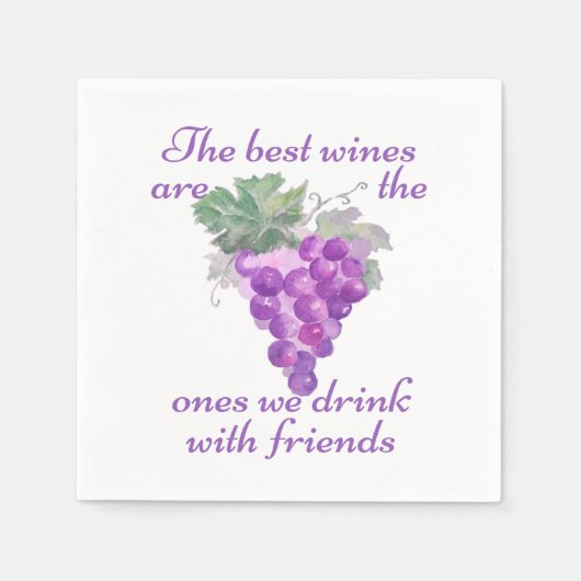 Best Wines One Wij Drinken met Vrienden Quote Servet (Voorkant)