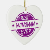 Best Wingman Ever Paars Keramisch Ornament (Rechts)