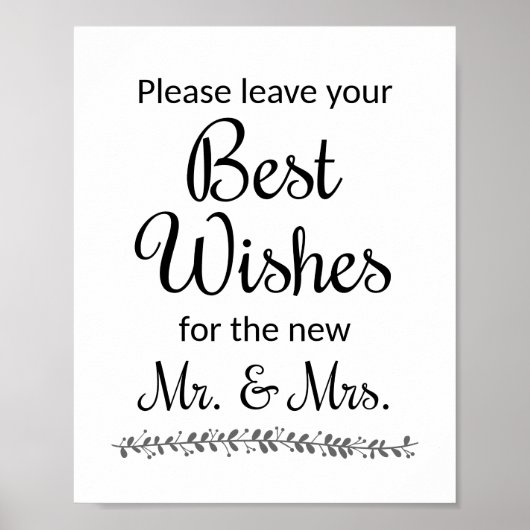 Best Wish Wedding Guest Book Sign - Rochester Poster (Voorkant)