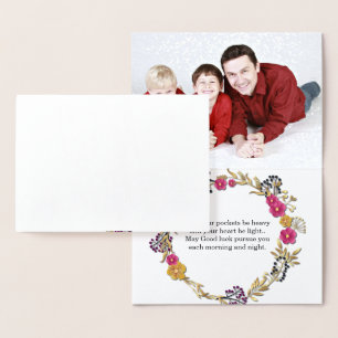 Best Wishes Gold Foil scripted tekstfamilie foto Folie Kaarten