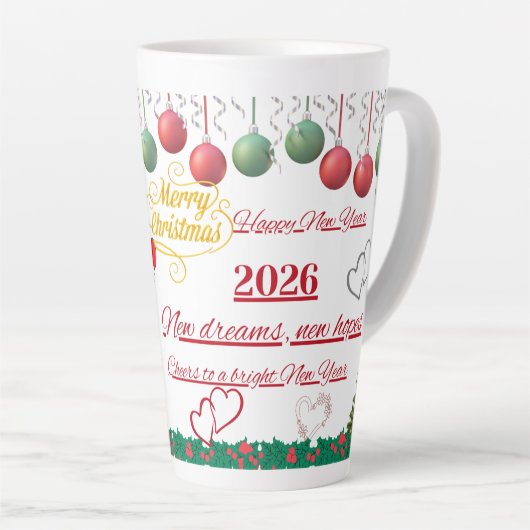 Best Wishes New Year Cup Latte Mok (Rechterhoek)