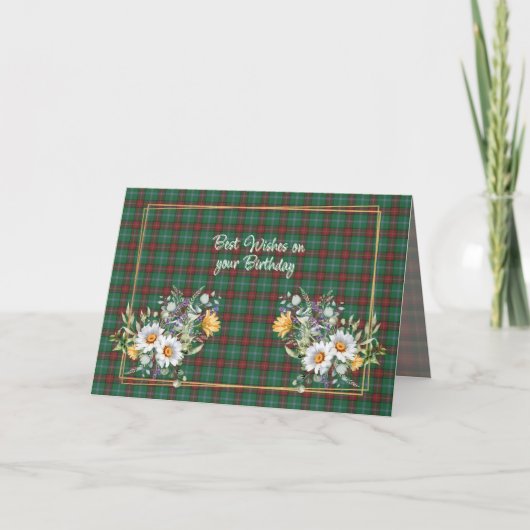 Best Wishes On Birthday Manitoba Provincial Tartan Kaart (Voorkant)