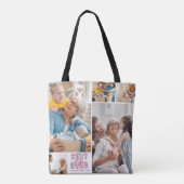 Best Yaya Ever Floral 4 Photo Collage Tote Bag (Achterkant)