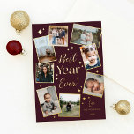 Best Year Ever! 8 Family Photo Scrapbook Collage Folie Feestdagenkaart<br><div class="desc">With a year so memorable you have to share it. Send a year-in-review gold foil Christmas card to your family and friends with our modern photo scrapbook Christmas card. Modern and minimal design with gold foil typography makes for a memorable Christmas card to share your favorite moments, adventures, and highlights....</div>