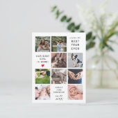 Best Year Ever Modern New Baby Photo Collage Briefkaart (Staand voorkant)