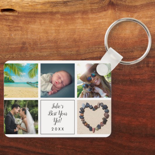 Best Year, nog wel Script 10 Photo Collage Sleutelhanger (Voorkant)
