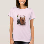 Best Yorkie mam roze grijze schilderafdrukken Foto T-shirt (Voorkant)