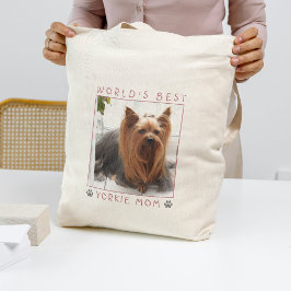 Best Yorkie mam roze grijze schilderafdrukken Foto Tote Bag