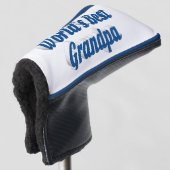 Best zee blue text golfheadcover (3/4 voorkant)