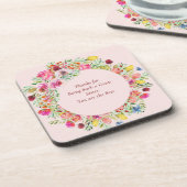 Best zuster Onderzetter met Floral Wreath (Linkerzijde)