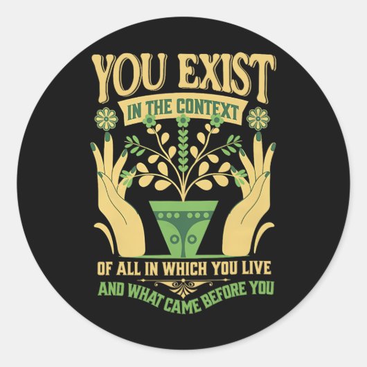 Bestaan in de context Feministische Kamala Stem Bl Ronde Sticker (Voorkant)