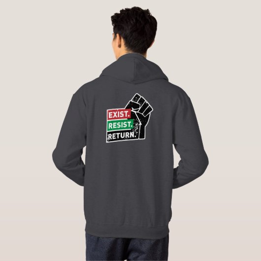 Bestaan, weerstaan, terugkeren hoodie (Achterkant volledig)