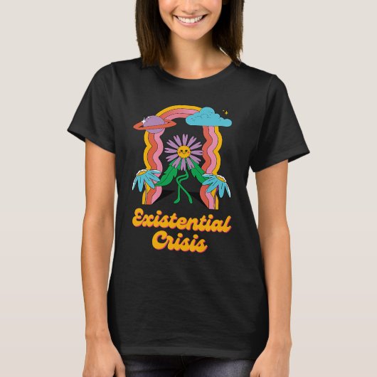Bestaande crisis Retro Toon existentialism Philo T-shirt (Voorkant)