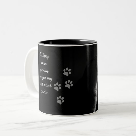 Bestaande crisis tweekleurige koffiemok (Voorkant links)