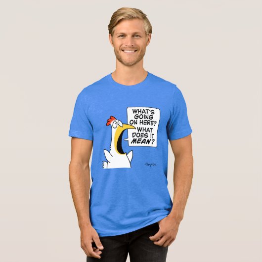 Bestaande kip door Sandra Boynton Tri-Blend Shirt (Voorkant volledig)