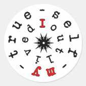 Bestaande motto: Ik heb mijn ware zelf overgeleefd Ronde Sticker (Voorkant)