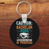 Bestanden Caution Bachelor 2026 Afstudeerfeest G Sleutelhanger (Voorkant)