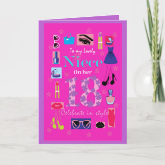 Beste 18e verjaardagskaart voor een glamoureus nic kaart