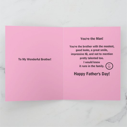 Beste #1 Brother Hands Down Bokeh Vaderdag Kaart (Binnen)