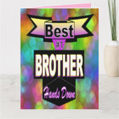 Beste #1 Brother Hands Down Bokeh Vaderdag Kaart (Voorkant)