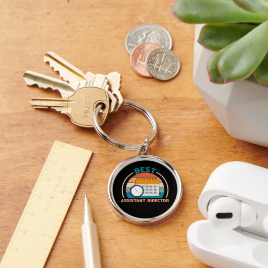 Beste 1e AD - Retro Style Premium ronde Sleutelhan Sleutelhanger (Bureau)