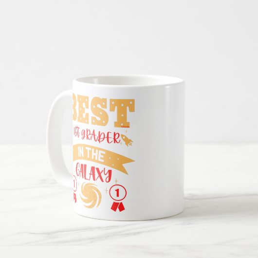 BESTE 1STE GRADER IN DE GALAXY grappig Koffiemok (Voorkant links)