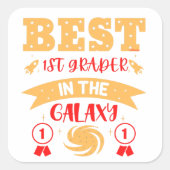 BESTE 1STE GRADER IN DE GALAXY grappig Vierkante Sticker (Voorkant)