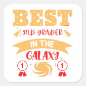 BESTE 2DE GRADER IN DE GALAXY grappig Vierkante Sticker (Voorkant)