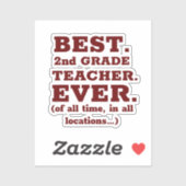 Beste 2e klas leraar in de klassieke ronde Sticker (Vel)