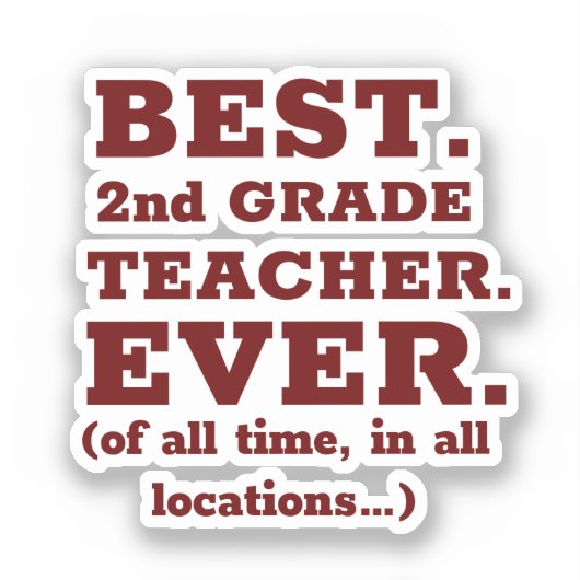 Beste 2e klas leraar in de klassieke ronde Sticker (Voorkant)
