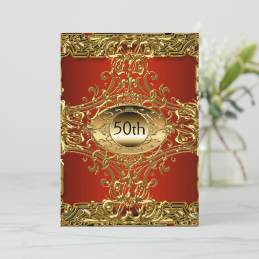 Beste 50e goudbloedige feestdag kaart (Staand voorkant)