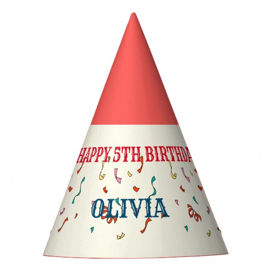 BESTE 5E verjaardag Party Circus Thema Feesthoedjes (Voorkant)