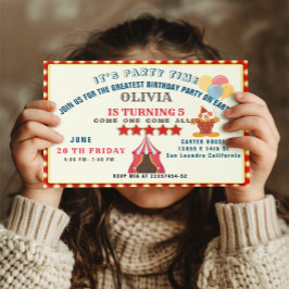 BESTE 5E verjaardag Party Circus Thema Kaart