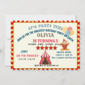 BESTE 5E verjaardag Party Circus Thema Kaart (Voorkant)