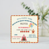 BESTE 5E verjaardag Party Circus Thema Save The Date (Staand voorkant)