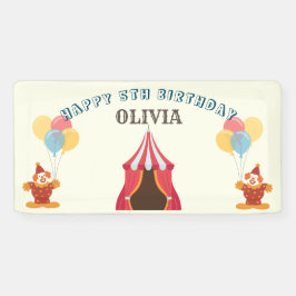 BESTE 5E verjaardag Party Circus Thema Spandoek