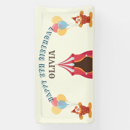 BESTE 5E verjaardag Party Circus Thema Spandoek (Verticaal)