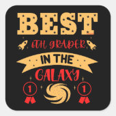 BESTE 6E GRADER IN DE GALAXY grappig Vierkante Sticker (Voorkant)