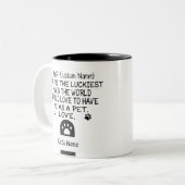 Beste aangepaste kattennaam en kattennaam tweekleurige koffiemok (Voorkant links)