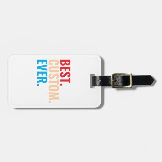 Beste aangepaste ooit retro-Gepersonaliseerd teks Bagagelabel (Voorkant horizontaal)